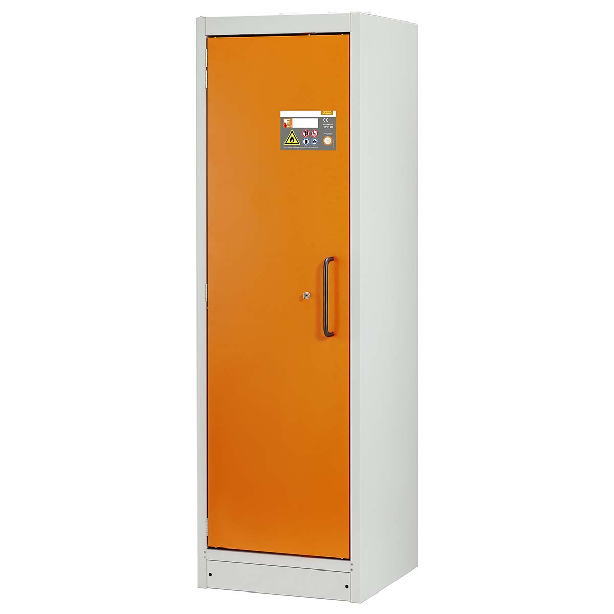 F-SAFE CEMO PROline Sicherheitsschrank 6/20 Typ 90 mit 4 Auszügen, Tür orange DIN links