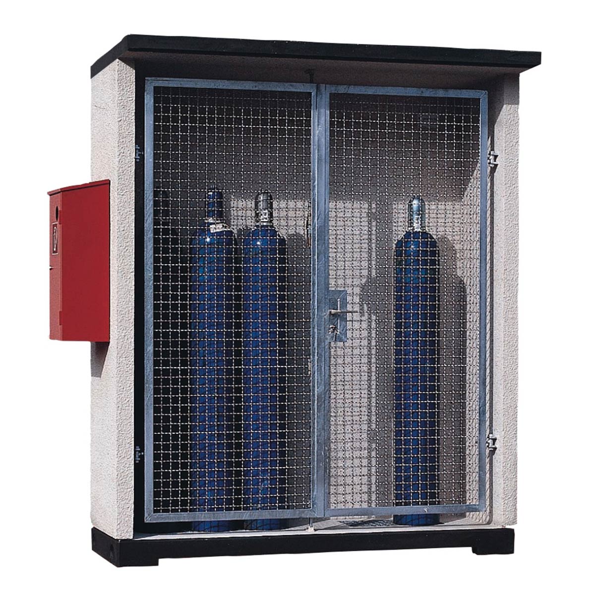 19601_1 F-SAFE Gasflaschenlager Typ GFL-B 185/45 Wände / Dach aus Beton REI90, mit Maschengittertor