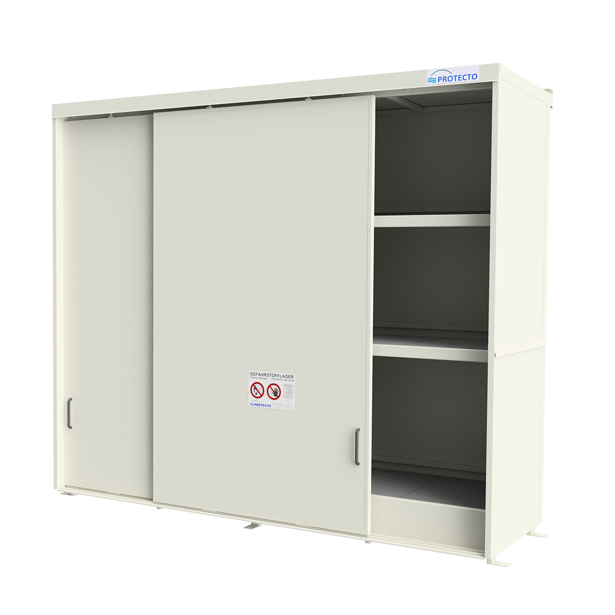 Regalcontainer mit Flügeltoren und 3 Lagerebenen – Typ RC 14-2XX.3