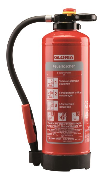 Gloria Tragbarer Pulver-Aufladefeuerlöscher P6PRO